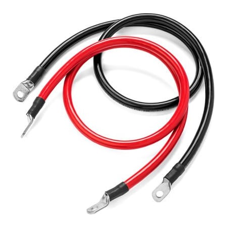 Inverters R Us Spartan Power Battery Cable Set with 5/16" Ring Terminals, 2 AWG, 4 ft, Black & Red SP-4FT2AWG56